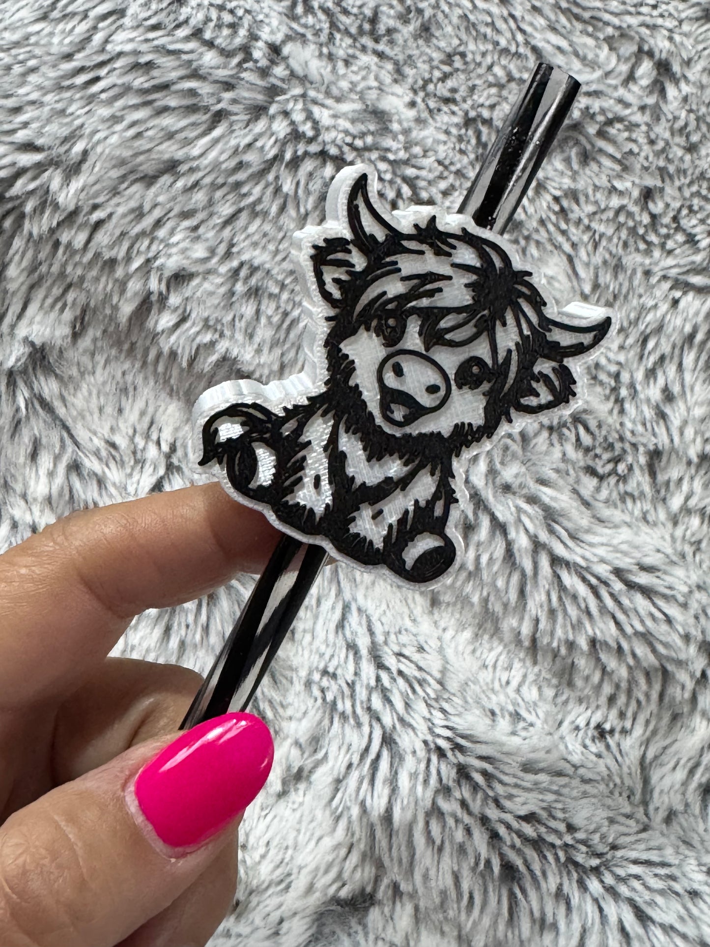 Highland Cow StrawTopper