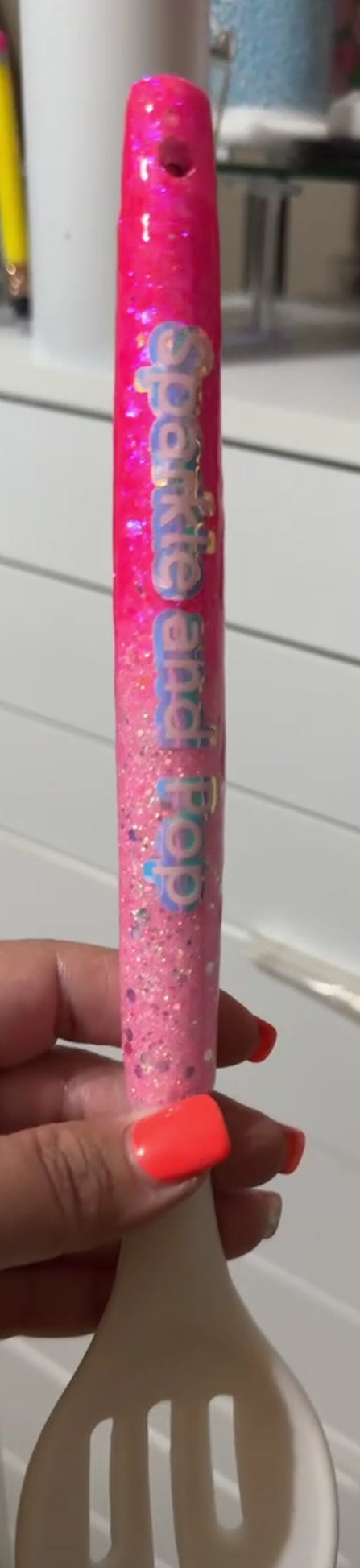 Glittered or Rhinestone slotted spoon